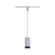 URail Pendelleuchte Corus in Chrom-matt mit Stoffkabel, ideal für hohe Räume und individuelle Lichtsysteme.