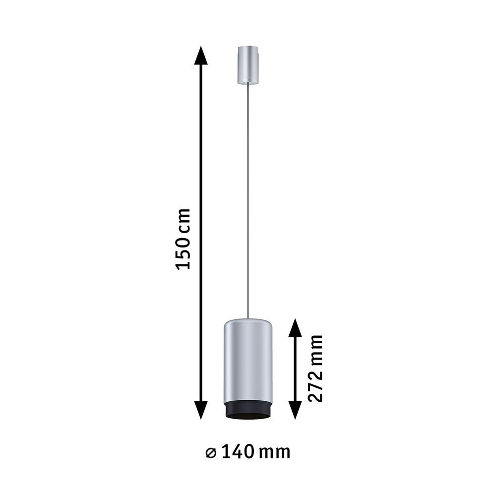 U-Rail-riipuslamppu Corus Chrome-Matt Metal