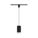 U-Rail Pendelleuchte Corus Dimmbar Schwarz mit elegantem Design und langem Stoffkabel.