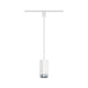 U-Rail Pendelleuchte Corus Dimmbar Weiß mit elegantem Design und langem Stoffkabel.
