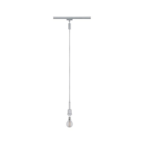 U-Rail Pendelleuchte DecoSystems Chrom-Matt mit Stoffkabel, flexible Hängeleuchte für E14-Leuchtmittel