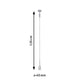 U-Rail Pendelleuchte DecoSystems Chrom-Matt, Metallpendel mit 135 cm Höhe und 40 mm Durchmesser.