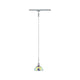 U-Rail Pendelleuchte Sarrasani Dimmbar Chrom-Matt Mehrfarbig mit dichroischem Design.