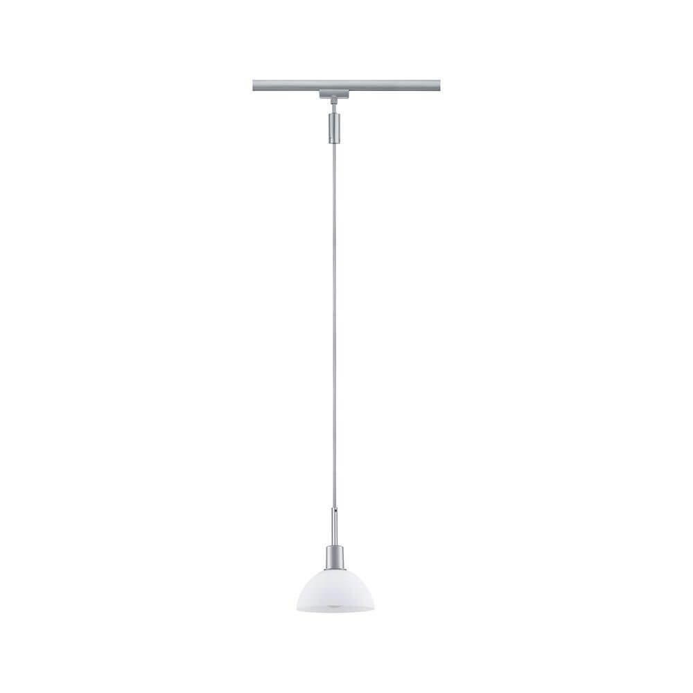 U-Rail Pendelleuchte Sarrasani Dimmbar Chrom-Matt, Opal mit schickem, modernem Design.