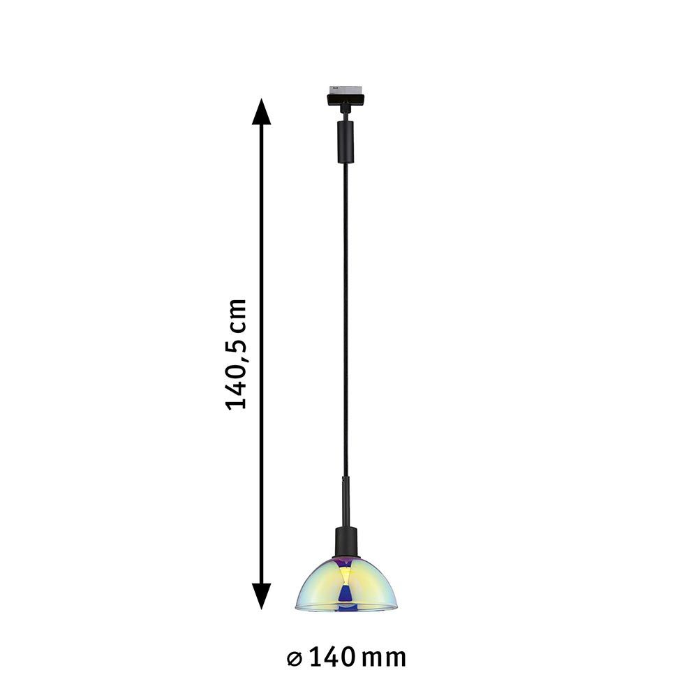U-Rail Pendelleuchte Sarrasani Dimmbar Schwarz-Matt, Mehrfarbig  Paulmann   