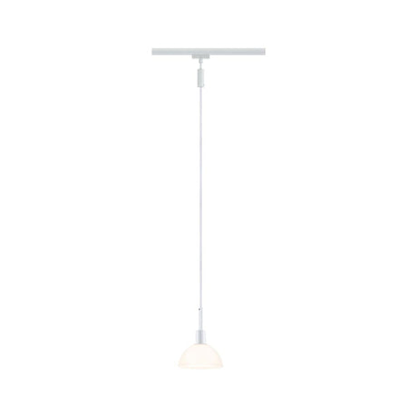 U-Rail Pendelleuchte Sarrasani Dimmbar Weiß Opal für URail Schienensystem, elegante Pendelleuchte über dem Esstisch