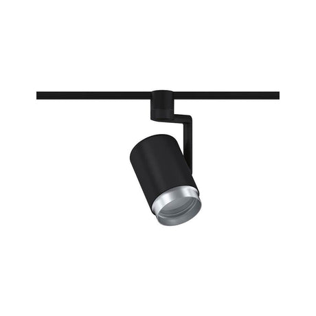 U-Rail track spotlight Asthene single spotlight black mounted on a track, ideal for illuminating objects.