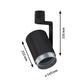 U-Rail Schienenspot Asthene Einzelspot Schwarz mit Dimensionen 222 mm, 140 mm und 335 mm.
