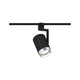 U-Rail Schienenspot Asthene Einzelspot Schwarz an einer Schiene montiert, ideal für flexible Lichtgestaltung.
