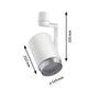 U-Rail Schienenspot Asthene Einzelspot Weiß mit Abmessungen 222 mm und 335 mm, ideal für Akzentbeleuchtung.