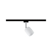 U-Rail Schienenspot Blossom Einzelspot Satiniert, schwarzer U-Rail Spot mit satiniertem Glasschirm