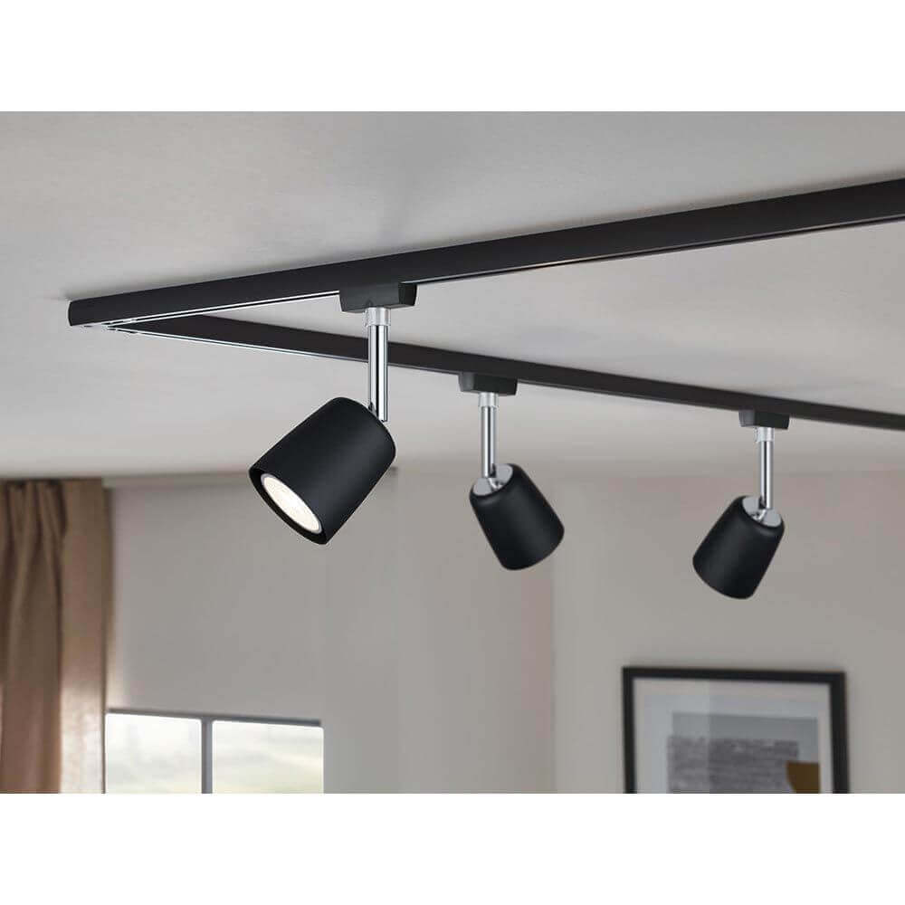 U-Rail Schienenspot Cover Einzelspot Dimmbar Schwarz-Matt, Chrom