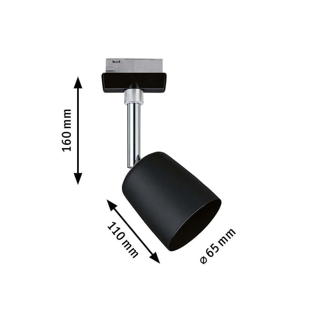 U-Rail Schienenspot Cover Einzelspot Dimmbar Schwarz-Matt, Chrom