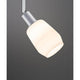 U-Rail Schienenspot DecoSystems Einzelspot Dimmbar Chrom-Matt mit einem modernen Lampenschirm aus weißem Glas.