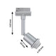 U-Rail Schienenspot DecoSystems Einzelspot Dimmbar Chrom-Matt mit Abmessungen 140mm x 40mm.
