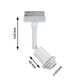 U-Rail Schienenspot DecoSystems Einzelspot Weiß mit Abmessungen von 140 mm und 40 mm.