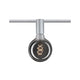 U-Rail Schienenspot Socket Einzelspot Chrom-Matt mit dekorativer Lampe und E27-Fassung.