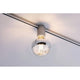 U-Rail Schienenspot Socket Einzelspot Chrom-Matt an Decke montiert mit dekorativem Leuchtmittel.