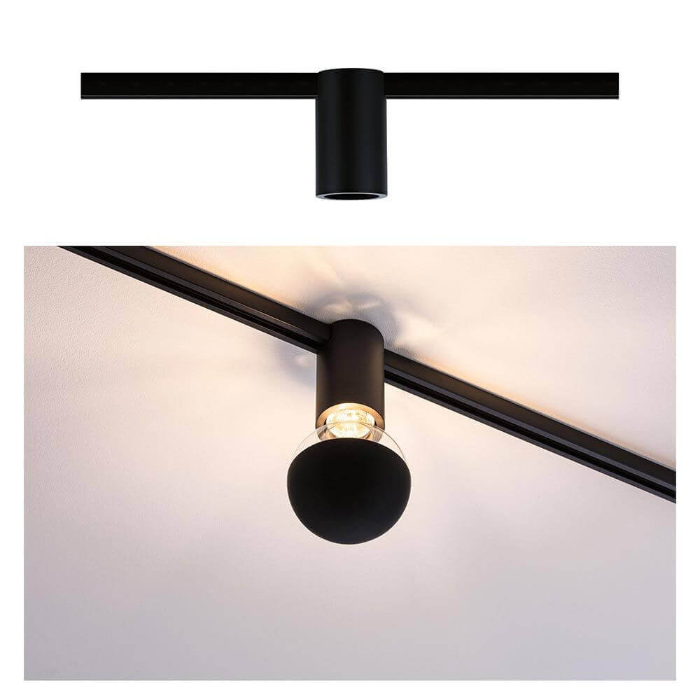 U-Rail Schienenspot Socket Einzelspot Schwarz