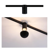 U-Rail Schienenspot Socket in Schwarz, ideal für dekorative Leuchtmittel und SmartHome Anwendungen.
