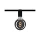 U-Rail Schienenspot Socket Einzelspot Schwarz mit dekorativem Filamentleuchtmittel