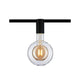 U-Rail Schienenspot Socket Einzelspot Schwarz mit dekorativem Leuchtmittel in moderner Optik.