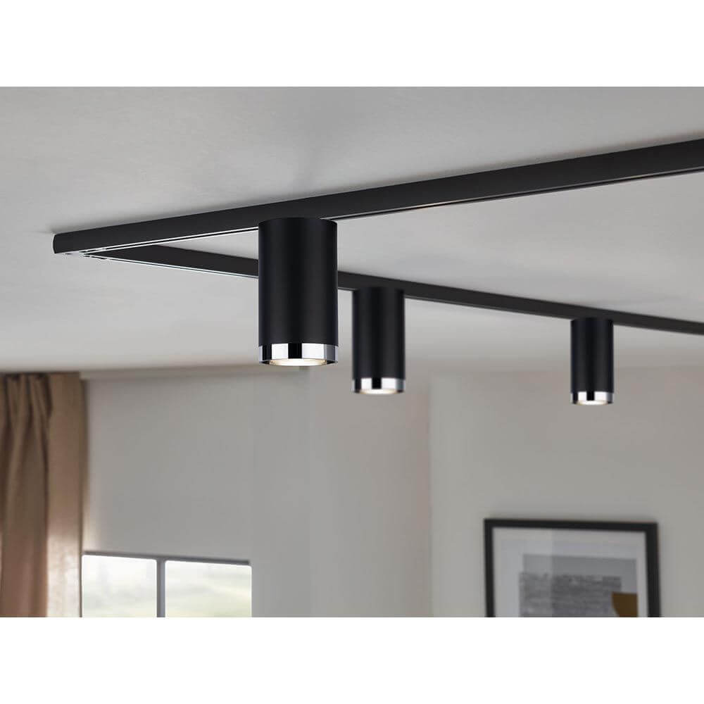 U-Rail Schienenspot Tube Einzelspot Schwarz-Matt, Chrom