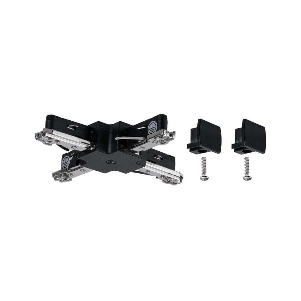 U-Rail Verbinder X-Stück 10,4 x 10,4cm Schwarz-Matt