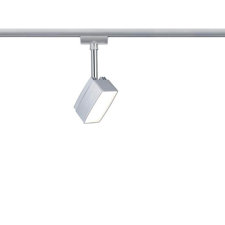 URail LED-Spot 5W Pedal 230V an einer Schiene montiert, ideales LED Lichtsystem für individuelle Beleuchtung.