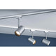 URail LED-Spot 5W Shine 230V an einer Schienenleuchte mit modernem Design in Silber.