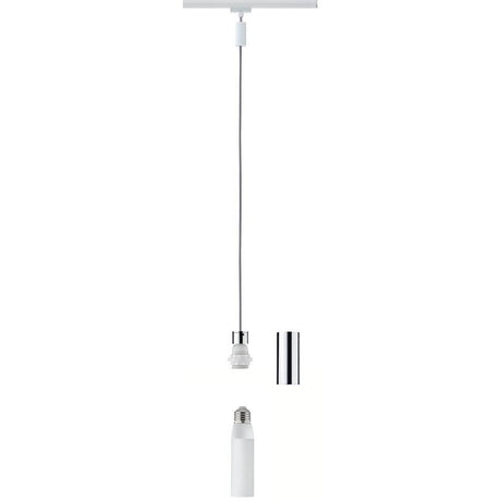 URail 2Easy Basic Pendant White max. 20W E27, pendant light with cable and socket