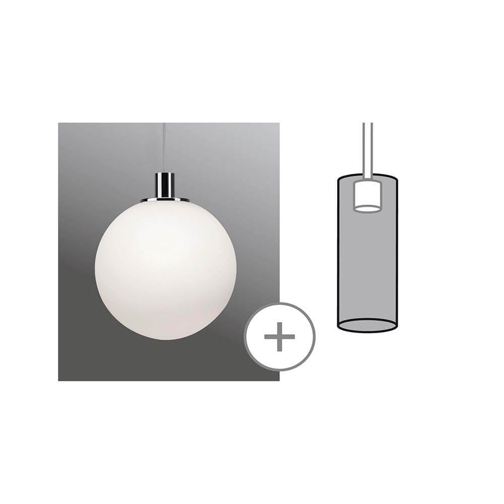 URail 2Easy Alari max.20W Opal 300mm - hochwertige Kugelleuchte aus opalem Glas für blendfreies Licht.
