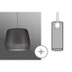 URail 2Easy schirm Pirm Grau matt max. 20W - moderner Metallpendel für stilvolles Licht im Wohnbereich.