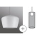 URail 2Easy Schirm Pom Weiß max. 20W - eleganter Metallpendel mit modernem Design und warmem Licht.