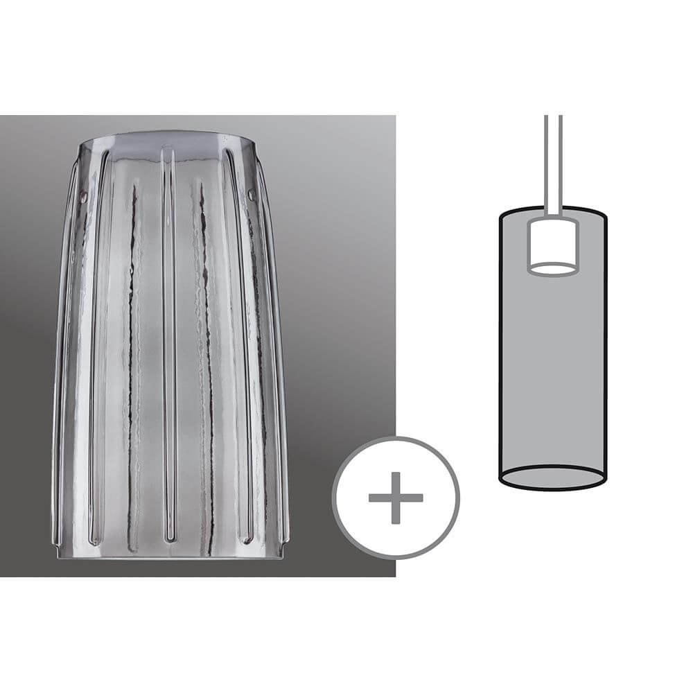 URail 2Easy Schirm Drio Rauch max. 50W - eleganter Vollglasschirm für blendarmes Licht im Essbereich