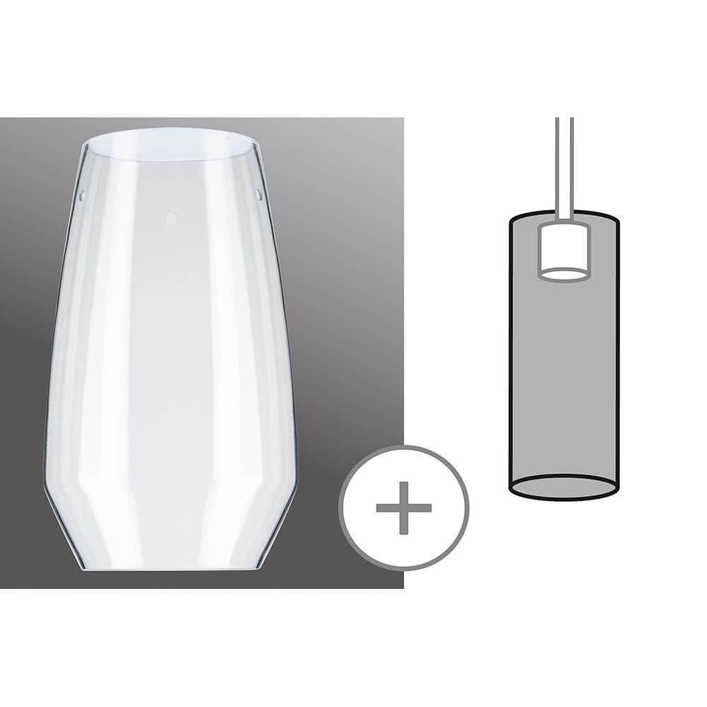 URail 2Easy Schirm Vento Klar max. 50W - Hochwertiger Vollglasschirm für blendarmes Licht im Essbereich.