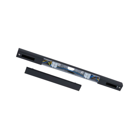 URail Mitteleinspeisung 3/4/5-adrig max 1000W Schwarz matt 230V auf einem weißen Hintergrund.