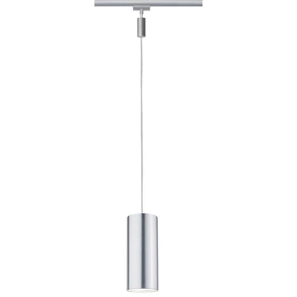URail LED Pendel Barrel 6W, silber, Pendelleuchte für URail-Schienensystem mit warmweißem Licht