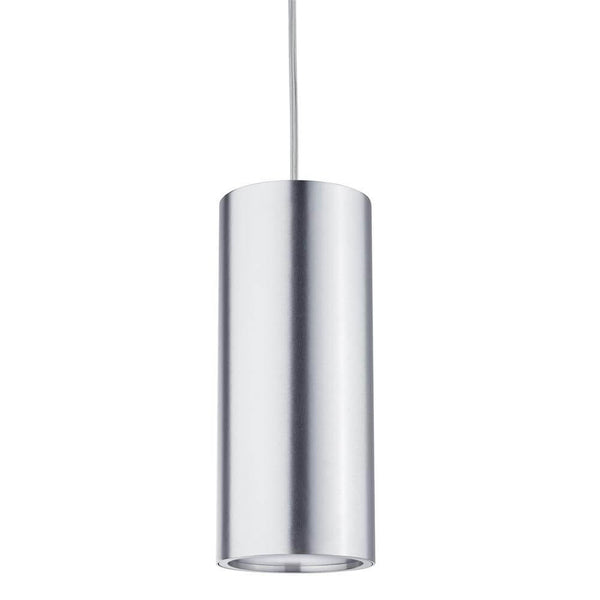 URail LED Pendel Barrel 6W, silberne Pendelleuchte für das URail-Schienensystem mit modernem Design