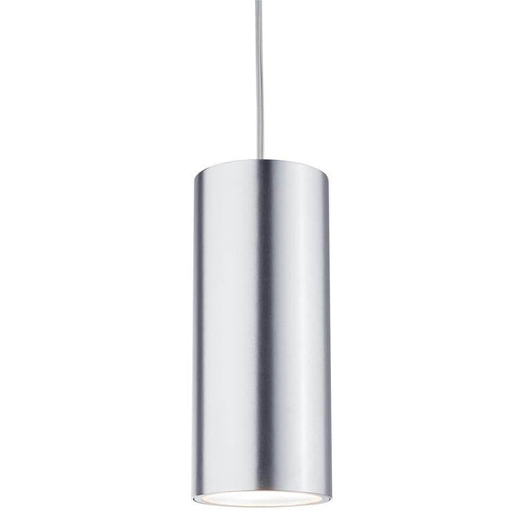 URail LED Pendel Barrel 6W, silberne LED-Hängeleuchte für das URail-Schienensystem mit gezieltem Lichtpunkt
