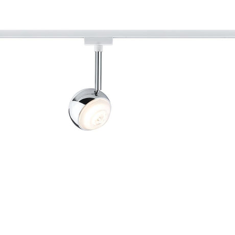 URail LED-spot Capsule II 6W Hvit dimbar montert på høyvoltskinne, moderne design for målrettet belysning.