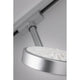 URail LED Spot Discus Chrom Dimmbar Detailansicht der Lampe in Chrom matt mit Montageanleitung.