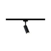 URail LED-Spot Tubo 5W Black Matt 3000K Metal/Plastic mounted on a ceiling.