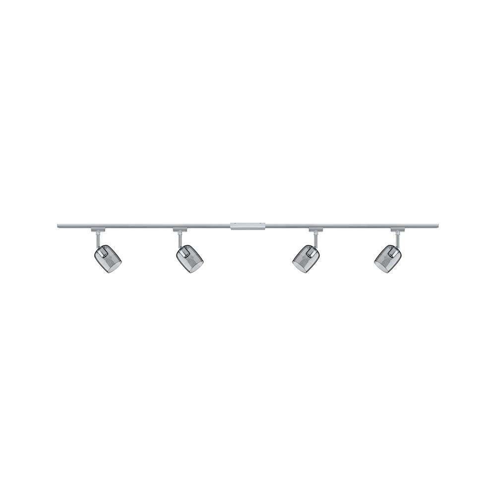 Juego de rieles URail Blossom 4 luces cromo, ahumado