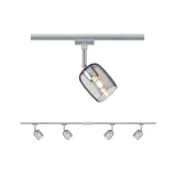 Juego de rieles URail Blossom 4 luces cromo, ahumado