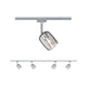 URail Schienensystem-Set Blossom 4-flammig Chrom, Rauch mit 4 Spots und Rauchglas.