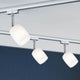 URail Schienensystem-Set Blossom 4-flammig Chrom, Satin mit vier Spots in Satinglas.