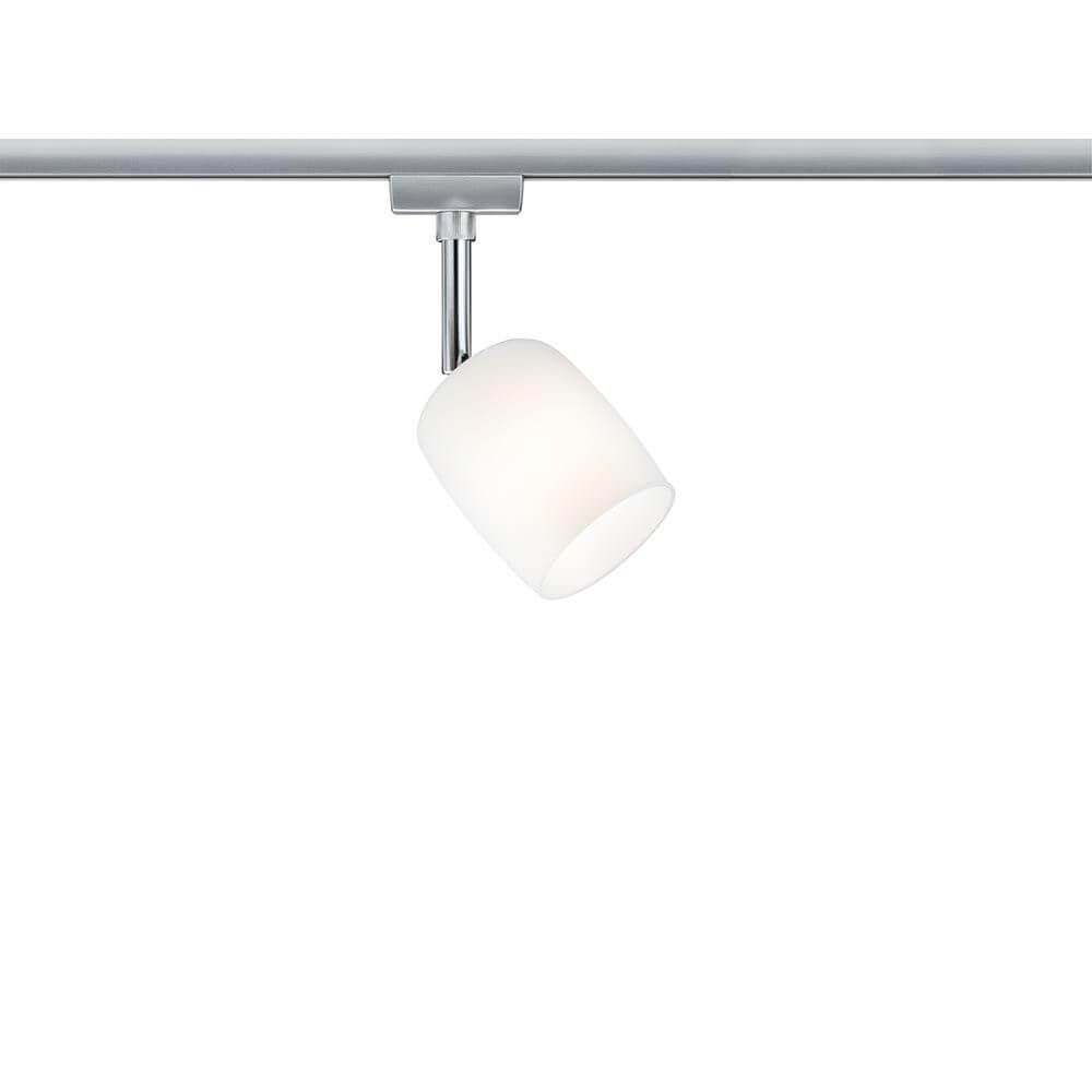 URail Spot Blossom Satin G9 mit dekorativem Glas-Schirm für blendarmes Licht.