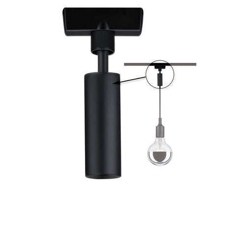 URail Universal Pendel Adapter Schwarz in schwarz, ideal für Pendelleuchten und Wohnraumleuchten.