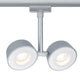 URail Systems LED Spot Double Pellet 2x4W Dimmbar Chrom-Matt, doppelköpfige LED-Deckenleuchte mit direktem Licht.